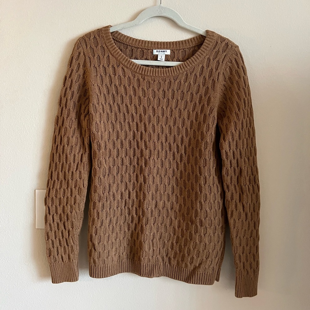 Old Navy Medium Camel Cable Knit Sweater